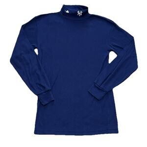 Vintage 90s New York Yankees Mock Neck Turtleneck Majestic Official Size L USA